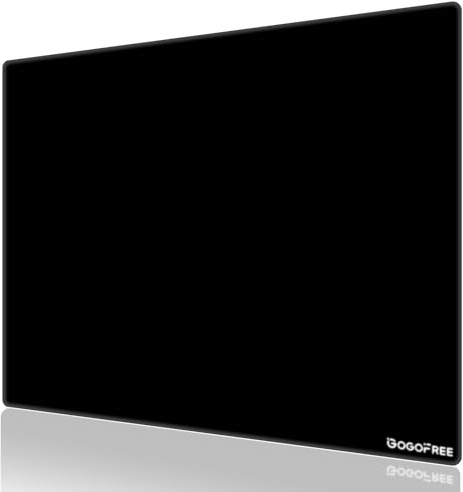 SYHITOU Glass Mousepad with Hard Surface for Gaming, Ultra Smooth Mousepad, Water-Resistant Large Mouse Pad Precision Speed Control for Esport Games/Office, (Black 15.7’’×11.8’’)