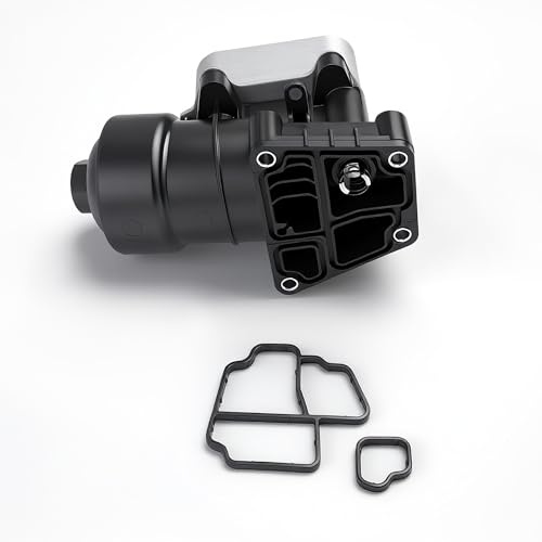 JAVOUKA Oil Cooler Cap Filter Housing & Oil Filter, for Audi A1 A3 A4 A5 A6 Q3 Q5 TT, for Seat Alhambra Altea Ibiza 5, for VW Golf 6, for Jetta 3/4 for Passat, for SEAT, for SKODA, 1.2L 2.0L, 03L11538
