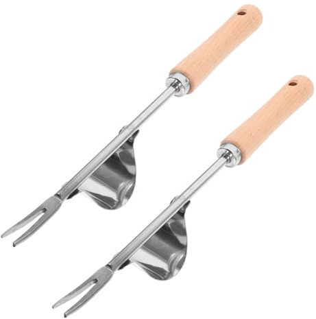 DOITOOL 2pièces Pelle à Désherber Manuelle Lot de Extracteur De Racines Pivotantes Et Outil De Jardin pour Enlever Les Touffes Herbe