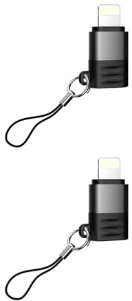 NOVOTECK Adaptador USB C a Light-Ning con Llavero de Correa, Convertidor OTG de Carga y Transferencia de Datos, Compatible con iPhone 11/12/13/14 Pro MAX, iPad, iPod, AirPods (2 PCS)