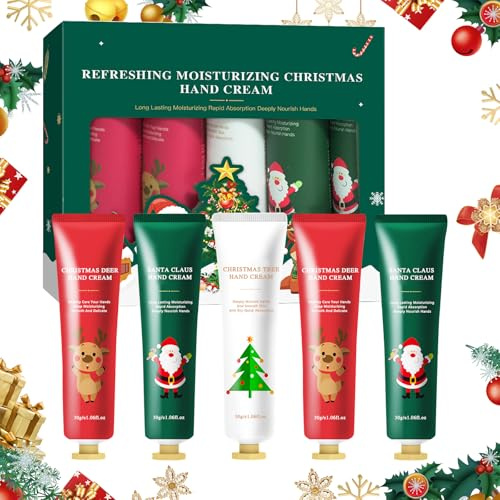 HASAIKA® Mini Crèmes pour les Mains, Coffret Cadeau Femme, Creme Main Noël, pour les Mains, pour les Mains Rugueuses et Gercées, 5 pièces
