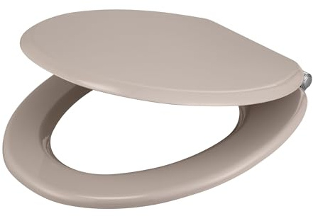 GoodHome Abattant WC Pilica Taupe en Bois Moulé avec Frein de Chute