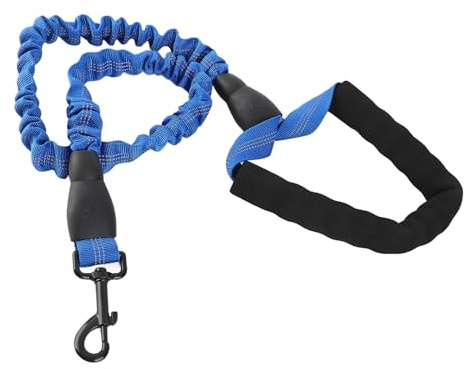 Yinhing 3,28 Ft Elastiskt Hundkoppel med Bekvämt Vadderat Handtag för Träning och Promenader Perfekt för Medelstora Till Stora Raser Längd Snygg blå Design (Blå)