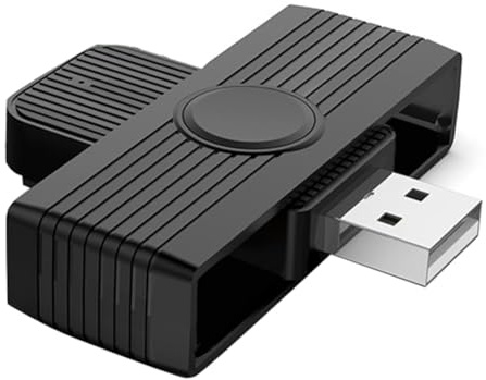 Qomcsrl Lector de Tarjetas Inteligentes USB, Adaptador de Conector para Clonador de Tarjetas de Memoria, EMV, DNIE, DNI, Sim, USB, para SO,