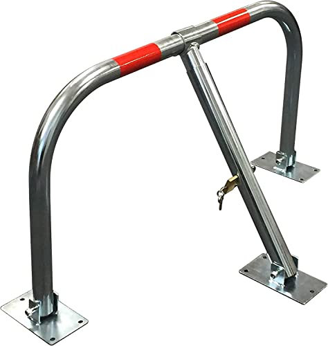 MP Essentials Security Folding Triple Leg Parking Barrier Post with Padlock & 3 Keys