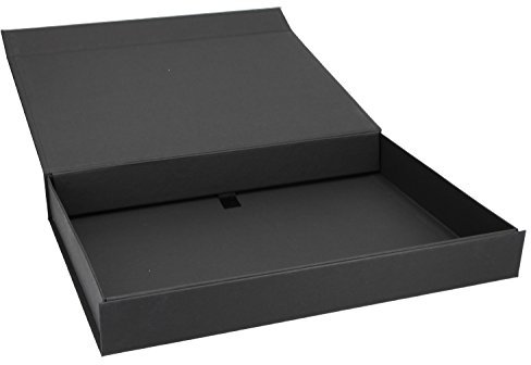 Magnet Geschenkbox (A4) 31x22x4 cm Geschenkverpackung Verpackung Schachtel Geschenkkarton Geburtstag, Artikel Farbe:schwarz matt Naturpapier