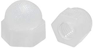 sourcing map 50 Stk M3 Hutmuttern Hex Eichel Kuppelmuttern Nylon Weiß | Muttern für Schrauben Bolzen