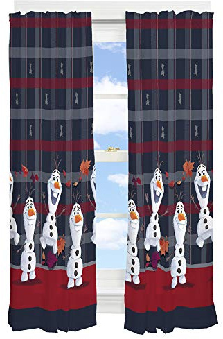 Franco Kinder-Fenstervorhang Vorhang-Set, Mikrofaser, Disney Die Eiskönigin 2 Olafs, 41 W x 63 L (Pack of 1), 2