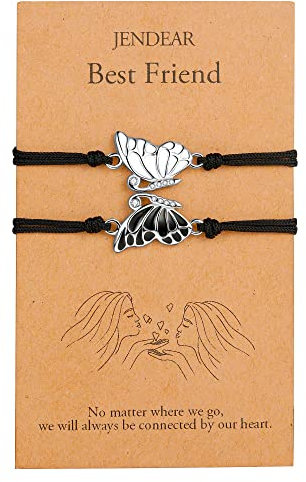 JENDEAR Freundschaftsarmband für 2 mit Schmetterling Armband, Freundschaftsarmband Damen,Beste Freundin Geschenk