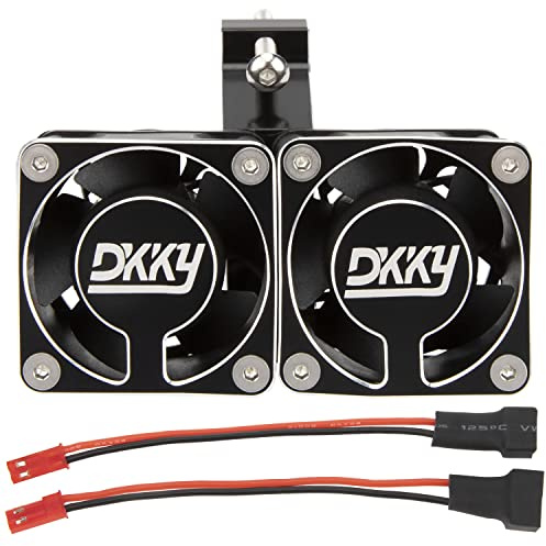 DKKY 1/5 1/6 1/7 RC Model Car 56MM Brushed Brushless Motor Heatsink 4028 High Speed Cooling Fan Dual Fans w/Adjustable Motor Mount 54-58mm 12V for ARRMA Axial TRX4 1717 5687 56113 2028 Motor