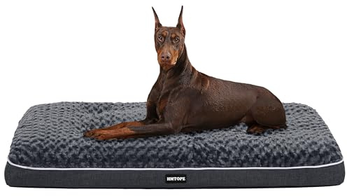 HMTOPE ortopédica Cama para Perros, colchoneta para Perros con diseño de Dos Pisos, Lavable, Camas para Perros，120cm，Gris Oscuro