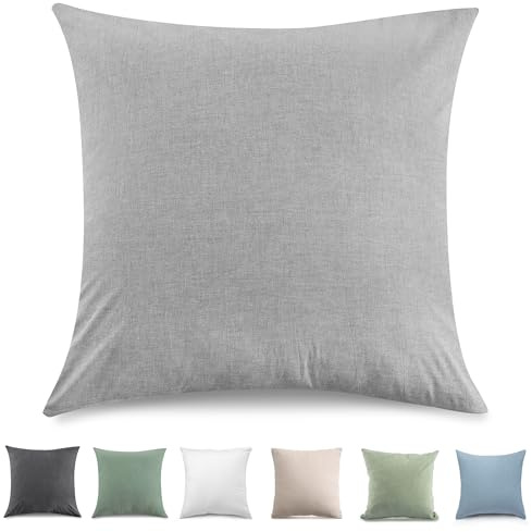 TOCOMOA Kissenbezug 80x80 cm 2er Set, Gewaschene Baumwolle Kissenbezüge