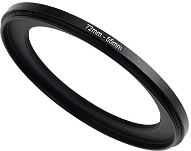 72mm to 55mm Step Down Ring Filter Adapter Applicable to All Brands of UV ND CPL Filter (72mm-55mm)