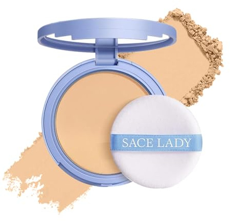 Oil Control Face Pressed Powder, Matte Smooth Setting Powder Makeup, Waterproof Long Lasting Finishing Powder, Flawless Lightweight Face Cosmetics (Natural beige)