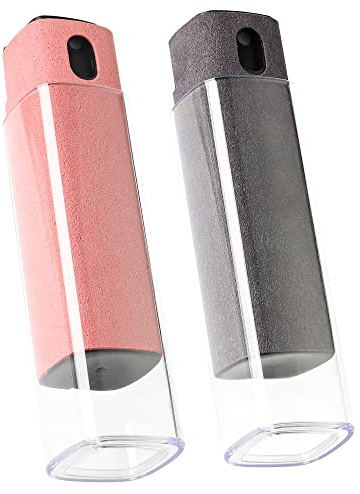 CUIUD Touchscreen Screen Cleaner Kit 2 Pcs, Phone, Tablet and Car Screen Cleaner, Two in One Spray and Microfiber Cloth(Grey&Pink)