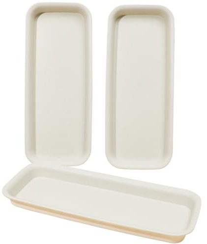 Gogogmee 3Pcs Rectangular Plastic Drip Trays for Plants 12X4 Inch Pot Saucers Waterproof Bottom Tray for Indoor Outdoor Garden Balcony Windowsill