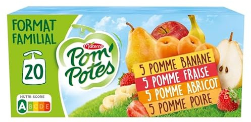 Pom'Potes Multivariétés 1800G - Pack de 12 - Pommes bio mixées en gourdes - Sans sucres ajoutés - Idéal pour les desserts et les collations - Snacks sains pour toute la famille - Le Lot De 3