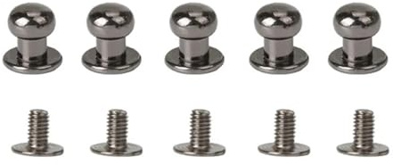 DAGROD 20Sets Metalllegierung Knopfschraube Nieten Bolzen(Gun Black,8mm)