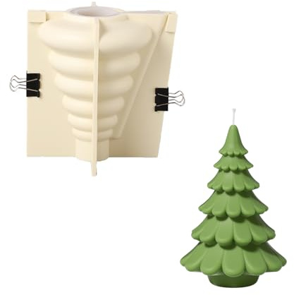 BOOWAN NICOLE Kerzenform Weihnachtsbaum,Tannenbaum Silikonform Stilisiert,Zubehör Zum Kerzen Machen (LZ0652-2)