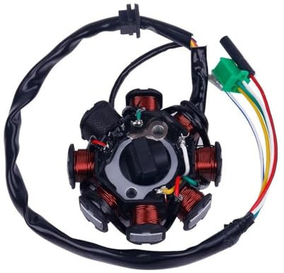 JCAKES Zündung Für GY6 125cc 150cc 152QMI 157QMJ Chinesischen Roller Moped ATV Go Kart Quad Motor (3 + 2) Für Glixal 8-Spule Magneto Lichtmaschine Stator Zündspule