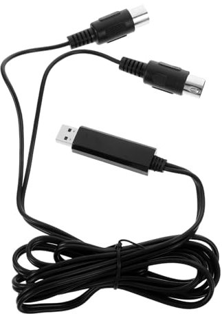 Toyvian 2m Cavo Convertitore Midi USB In-out per Tastiera di Pianoforte Compatibile PC Laptop senza Driver Trasmissione Dati Stabile e Veloce