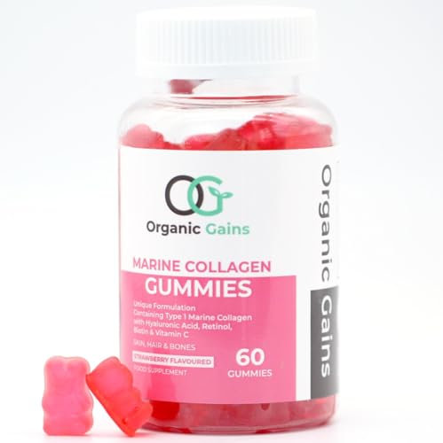 OG Marine Collagen Gummies with Hyaluronic Acid, Retinol, Biotin and Vitamin C + E | Superior Type 1 Hydrolysed Collagen Peptides Formulated by UK Healthcare Practitioners for Youthfulness