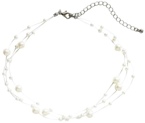 Halskette Ketten Schmuck Herren Frauen Anhänger Necklace Trendy Modeschmuck Perlen Choker Mehrschichtige Halskette Für Frauen Süße Colliers Halskette Schmuck