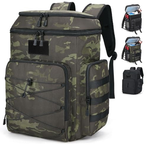 Borsa termica zaino 30L - borsa termica grande: Borsa a tracolla da uomo grande,doppiamente isolata e regolabile,borsa frigo grande adatta per picnic,campeggio,spiaggia ventilatore neroA