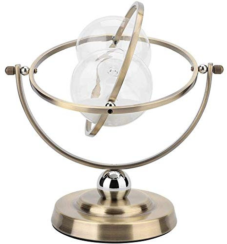 Vintage Bronze Egg Timer 30/60 Minute Sand Timer for Classroom Education & Sensory Play Metal Sandglass Hourglass Sand Clock with Rotating Globe 15 Minute Timer Included