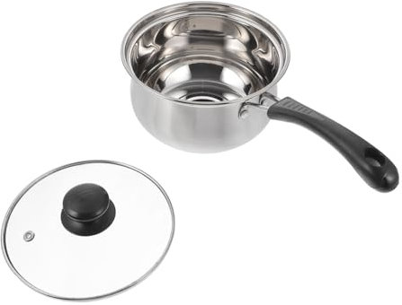 Holibanna Cazo De Acero Inoxidable 304 Con Tapa y Mangos Largos Ideal Para Cocina