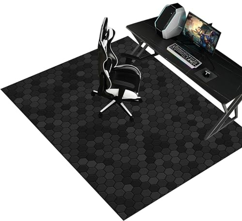 Fzamudng Bürostuhl Unterlage | Gaming Teppich | Bodenschutzmatte für Teppich | Computerstuhl Teppiche 180 x 200 cm | Bodenschutzmatte Bürostuhl | Schutzmatte für Laminat | Stuhlmatte für Home Office