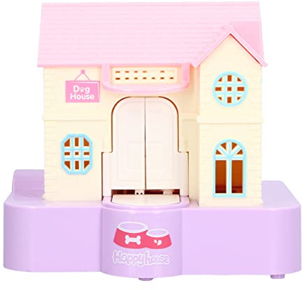 Geldsparkiste, Lustiger Welpe Stiehlt Geld Piggy Bank Light Music Villa Music Bank Villa Lucky Dog Banks Lucky Dog House Schluckt Automatisch Münzen, die Hundehausbeleuchtung Stehlen (Lila Fortune