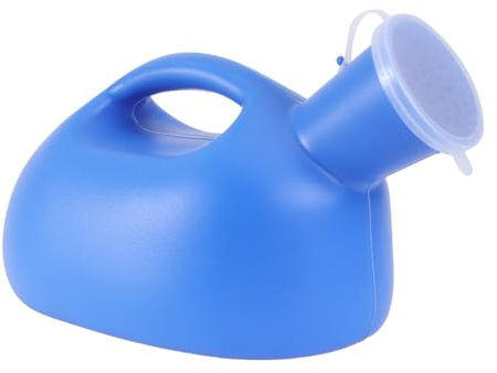 Urinale Portatile da Viaggio 2000ml con Copertura e Imbuto | Pe Leggero, Formato 1 Pezzo, per Campeggio e Urgenze, Stabilità in Appoggio, Beccuccio Trapezoidale Colore Casuale