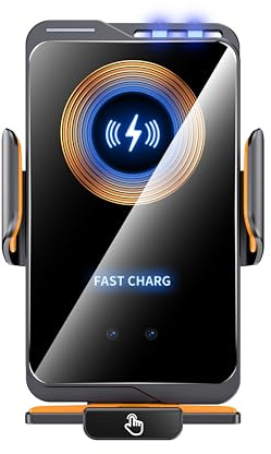 Wireless car charger mount, 15W fast charging smart sensor automatic clamping, automatic clamping function, suitable for all car models and mobile phones (F2 Without light)