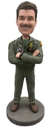 mydedor Bobblehead de aviador de élite personalizada, regalo personalizado, figura de piloto hecha a mano, decoración de escritorio premium, homenaje a veteranos, hecho a partir de tu foto