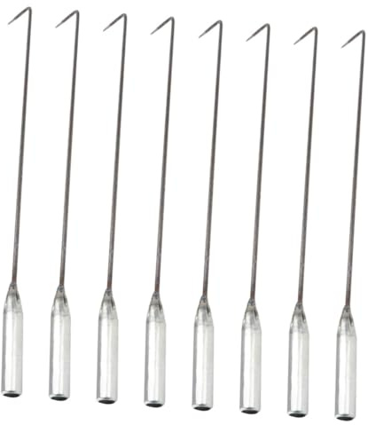 Garneck 8pcs Steel Fire Pit Poker Sticks Firewood Ash Removing Tools BBQ Grill Accessory Lightweight Fireplace Hooks for Outdoor Barbecues and Smokers