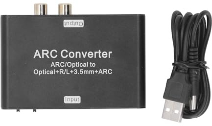 Yctze Conversor Digital a Analógico 192 KHz óptico Coaxial a un Adaptador de 3.5 Mm con Control de Volumen para el de Altavoces de TV