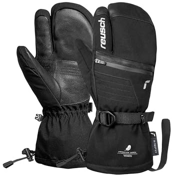 Reusch Lobster Skihandschuhe Herren & Damen |warm mit Echt-Daunen-Isolation | wasserdicht, atmungsaktiv & robust, 3-Finger-Winterhandschuhe, für Ski & Piste, Größe 6,5-11, Lando R-TEX XT Lobster