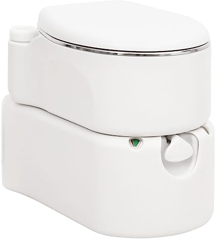 Kaloriko Inodoro blanco con HDPE y acero inoxidable, depósito de 24 L, depósito de agua dulce de 17 L, portátil, a prueba de olores, con indicador de nivel de llenado para camping, autocaravana