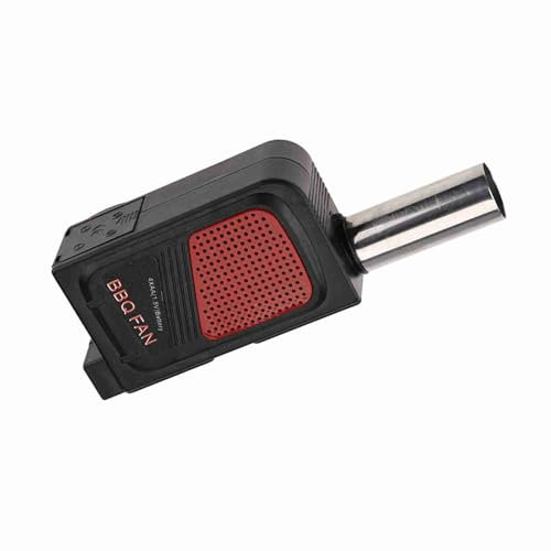 Zerodis Ventilatore Elettrico per Barbecue, Portatile, Nero, Plastica e Acciaio Inox, 17,5 x 4 cm, Alimentato a Batteria, per Campeggio, Picnic, Griglia