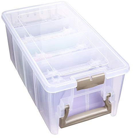 ArtBin Bolso semifotográfico Juego de Organizador de Fotos y Manualidades, Caja Grande con [8] Cajas de Almacenamiento de plástico en el Interior, Transparente, Polipropileno, 0, Semi Photo Satchel