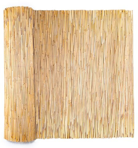 interGo Sichtschutzmatte, Schilfrohrmatte Premium 100x300cm (HxB), Sichtschutz aus dichtem Schilf, Schlfmatten für Balkon, offene Terrasse und Gartenzäunen
