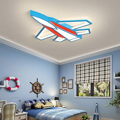 LED Deckenleuchte Kinderzimmer Flugzeug Deckenlampe Dimmbar Mit Fernbedienung Schlafzimmer Babylampe Wohnzimmer Kindergarten Kinderlampe Acryl Lampe Augenschutz Deckenbeleuchtung,Rot,62cm