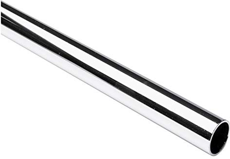CompleteShopfittings Chrome Pole 6ft 25mm Diameter New Clothes Garment Rail Walk In Wardrobe Chrome Tubing Hanging Rail System