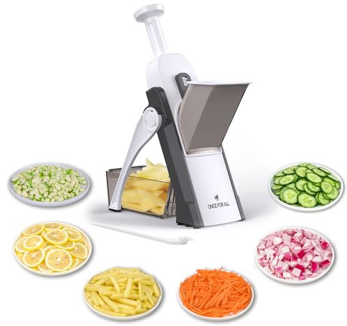 ONCE FOR ALL Upgrade Safe Mandoline Slicer Plus, Adjustable Vegetable Slicer DarkGray