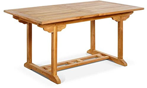 OUTLIV. Ontario Ausziehtisch 160/210x90 cm, mit Gestell und Tischplatte aus massivem Teakholz, die perfekte Ergänzung für Ihren Außenbereich