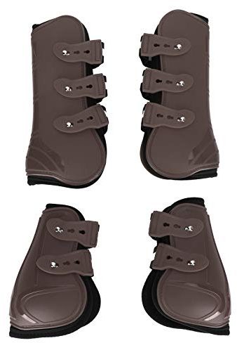Generic Pferdebeinschutz, 1Set PU Pferdebeinschutz Beinschutz verdickte Gamaschen mit weicher Futterausrüstung (L)