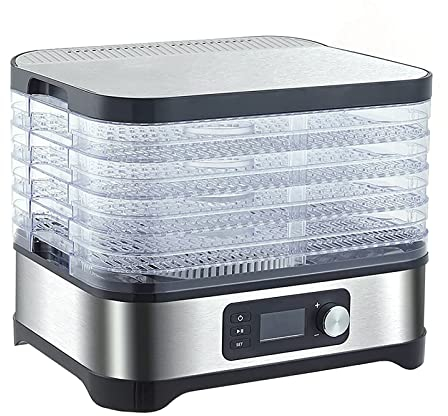 HSRG Electric Fruit Dehydrator Food Dryer, 5 Tray Food Dehydrator 400W, 24 Hour Timer, 35-70°c Temperature Setting Mushroom Dryer, for Drying Fruit, Meat and Vegetables