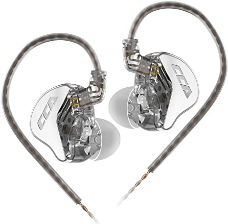 CCA CRA Kabelgebundene Kopfhörer, 3,8 μ, ultradünne Membran, dynamischer Treiber, IEM-In-Ear-Monitor, tiefer Bass, HiFi-Kopfhörer mit abnehmbarem 2-poligem OFC-Kabel (weiß, kein Mikrofon)