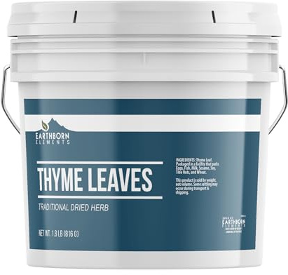 Earthborn Elements Thyme Leaves, Traditional Dried Herb, Bulk Size Gallon Bucket (28.8 Ounce)